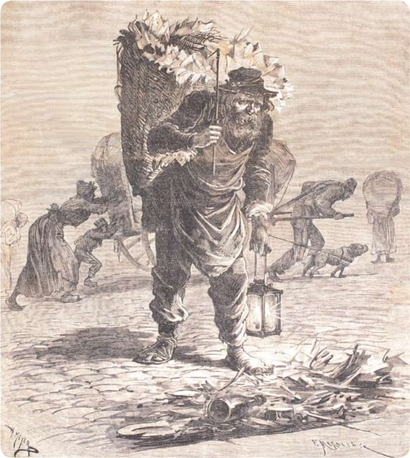 Le chiffonniers de Paris - Le journal illustré, dessin de Henri Meyer, 27 janvier 1884